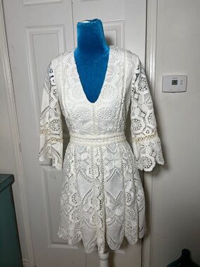 ALEXIS Cream Mini Dress Women’s Small